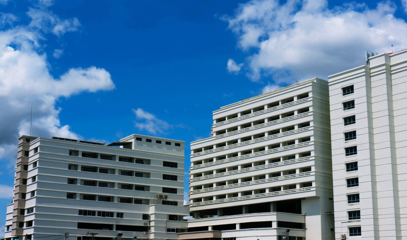 High-rise development against blue sky